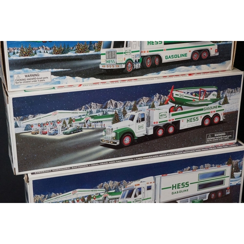 403 - Nine boxed Hess models to include Rescue Truck, Sport Utility Vehicle and Motorcycles, Recreation Va... 