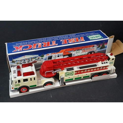 403 - Nine boxed Hess models to include Rescue Truck, Sport Utility Vehicle and Motorcycles, Recreation Va... 