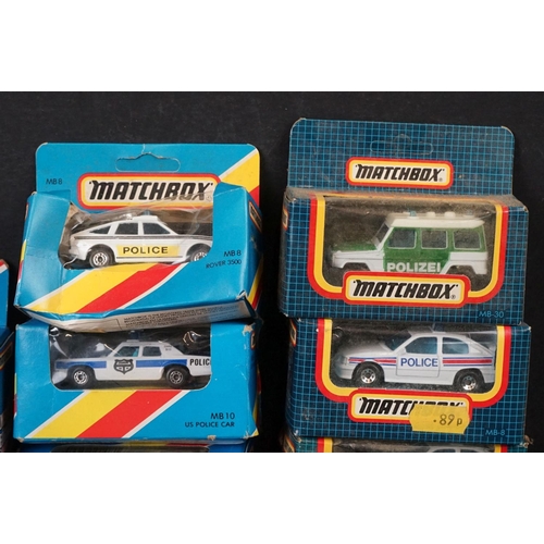 373 - Collection of 20 boxed Matchbox diecast models, mostly police and other commercial vehicles, various... 