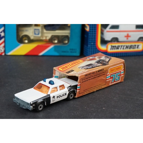 373 - Collection of 20 boxed Matchbox diecast models, mostly police and other commercial vehicles, various... 