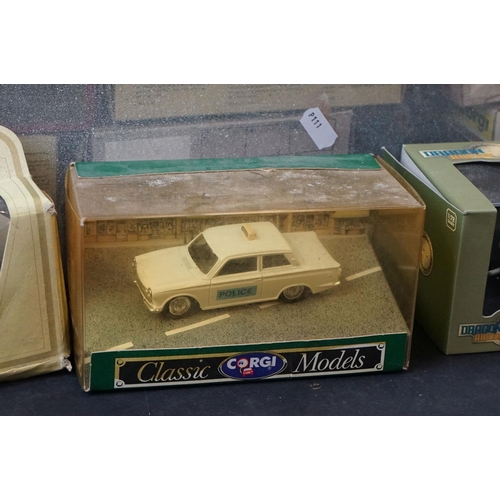 377 - Around 30 boxed diecast model cars to include Matchbox, Corgi, Oxford Diecast, LLedo tatty boxes