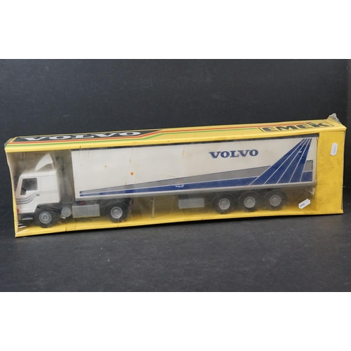 380 - Four boxed Emek-Muovio 1/25 Volvo models to include sealed 280872, FL10, fl10 Tipper with Trailer an... 