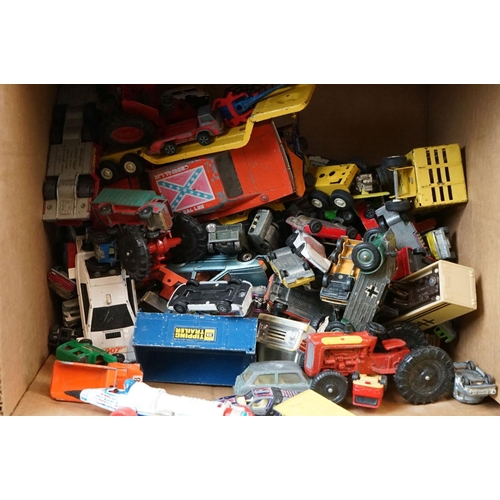 384 - Large quantity of mid 20th C onwards diecast models to include Corgi, Matchbox etc (two boxes)