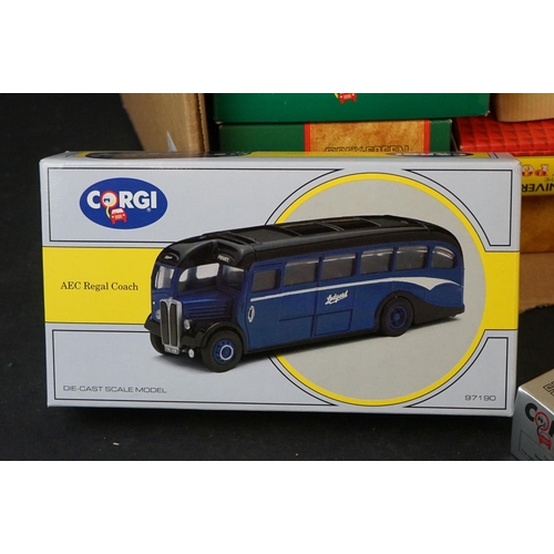 397 - 19 Boxed Corgi diecast model buses to include Commercials from Corgi, Limited Edition etc plus a box... 