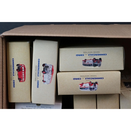 397 - 19 Boxed Corgi diecast model buses to include Commercials from Corgi, Limited Edition etc plus a box... 