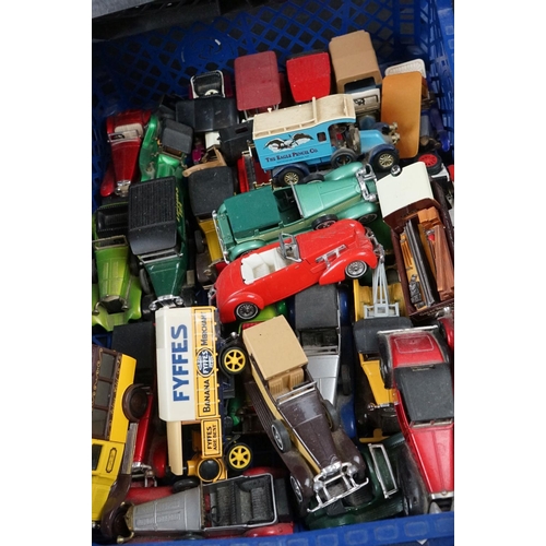 398 - Quantity of play worn diecast models circa 1980s to include Matchbox, Corgi, Schabak etc (three tray... 