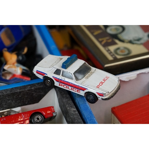 404 - Large group of circa 1980s plastic and diecast models to include Majorette, corgi, Matchbox etc