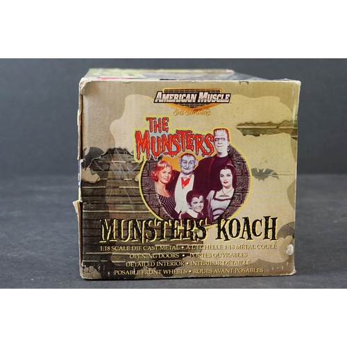 405 - Boxed American Muscle ERTL The Munsters Koach 1:18 diecast model, diecast vg, box showing storage we... 