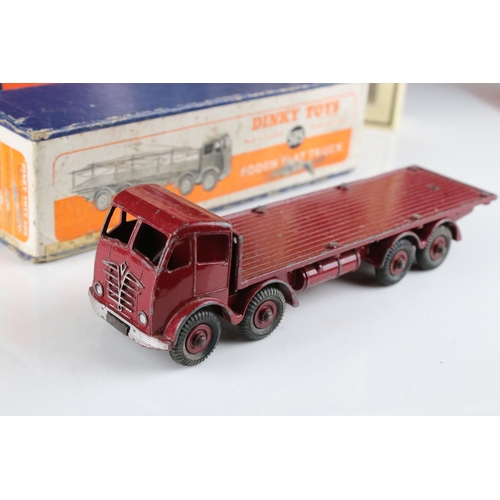 422 - Two boxed Dinky Supertoys diecast models to include 505 Foden Flat Truck in all maroon and 571 Coles... 