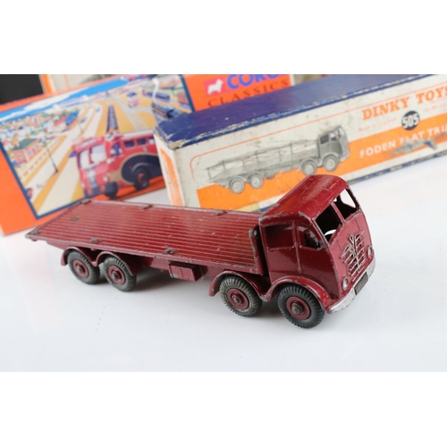 422 - Two boxed Dinky Supertoys diecast models to include 505 Foden Flat Truck in all maroon and 571 Coles... 