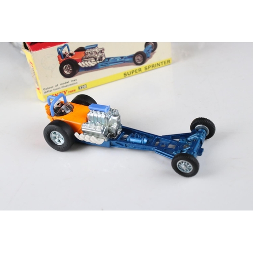 423 - Boxed Dinky 228 Super Sprinter diecast model in blue with orange (minor paint loss and fair box with... 