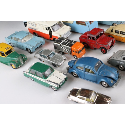 424 - 17 mid 20th play worn diecast models to include Dinky, Husky & Triang Spot On featuring Spot On Vaux... 