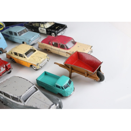 424 - 17 mid 20th play worn diecast models to include Dinky, Husky & Triang Spot On featuring Spot On Vaux... 