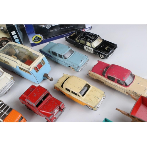 424 - 17 mid 20th play worn diecast models to include Dinky, Husky & Triang Spot On featuring Spot On Vaux... 