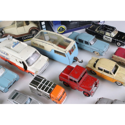 424 - 17 mid 20th play worn diecast models to include Dinky, Husky & Triang Spot On featuring Spot On Vaux... 