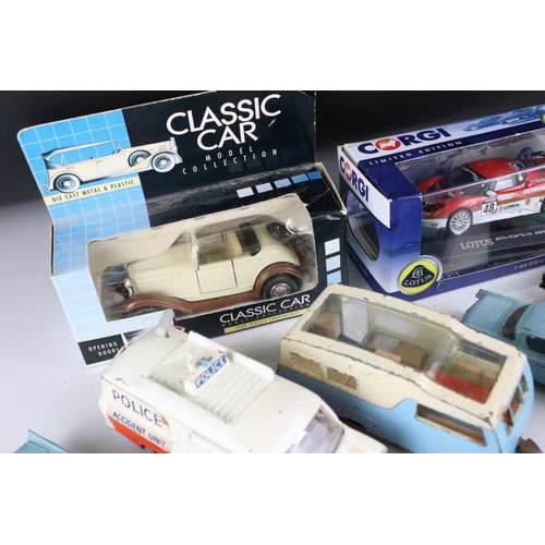 424 - 17 mid 20th play worn diecast models to include Dinky, Husky & Triang Spot On featuring Spot On Vaux... 