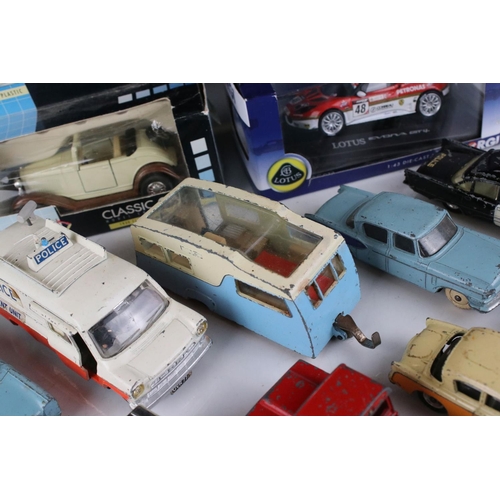 424 - 17 mid 20th play worn diecast models to include Dinky, Husky & Triang Spot On featuring Spot On Vaux... 