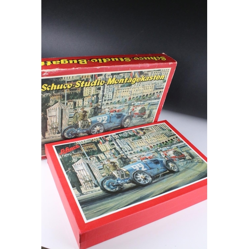 425 - Boxed Schuco Studio Bugatti 01742 kit, complete and unbuilt, outer box sleeve a little tatty