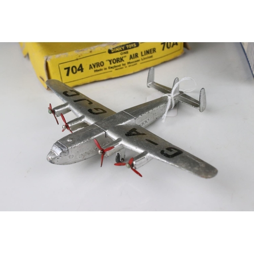 428 - Three boxed Dinky diecast model planes to include 702 DH Comet Airliner, 736 Hawker Hunter Fighter a... 