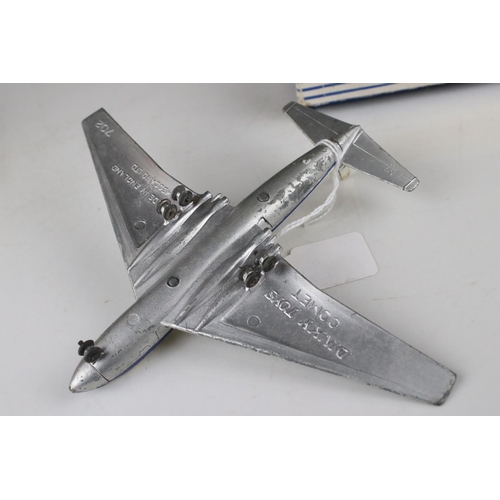 428 - Three boxed Dinky diecast model planes to include 702 DH Comet Airliner, 736 Hawker Hunter Fighter a... 