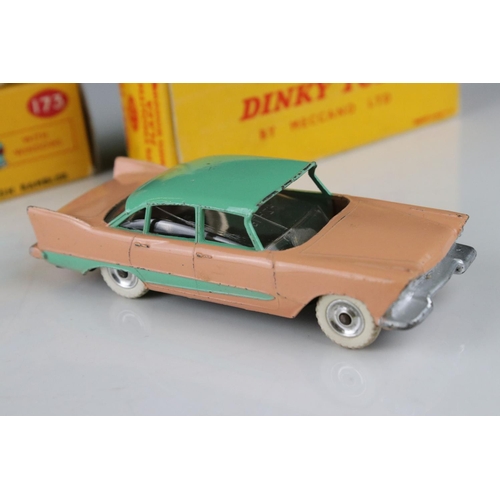 429 - Three boxed diecast models to include 2 x Dinky featuring 173 Nash Rambler in tan with blue trim (so... 