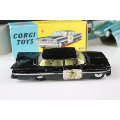 434 - Seven boxed play worn Corgi diecast models all with one end flap missing, to include 151 Lotus Le Ma... 