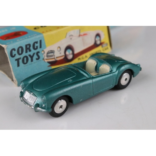 434 - Seven boxed play worn Corgi diecast models all with one end flap missing, to include 151 Lotus Le Ma... 