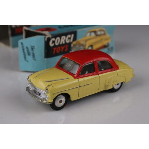 434 - Seven boxed play worn Corgi diecast models all with one end flap missing, to include 151 Lotus Le Ma... 