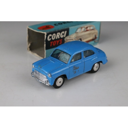 434 - Seven boxed play worn Corgi diecast models all with one end flap missing, to include 151 Lotus Le Ma... 