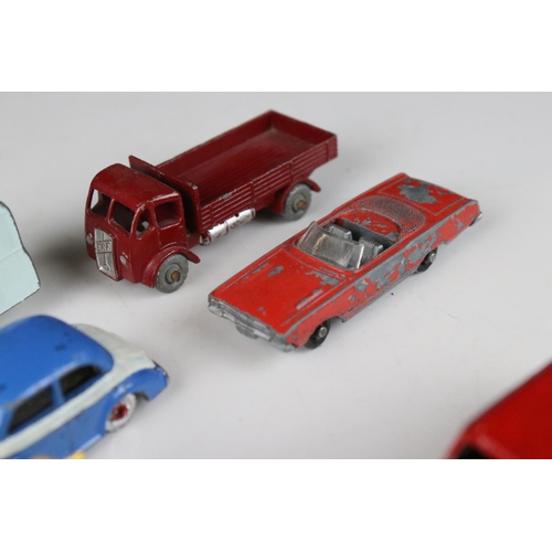 438 - 16 Matchbox Lesney diecast models to include road and commercial examples, gd play worn condition