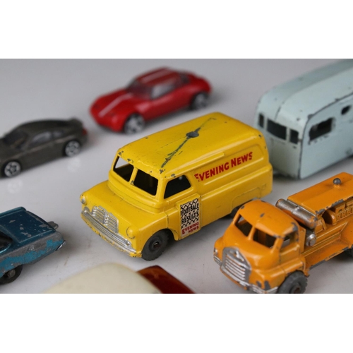 438 - 16 Matchbox Lesney diecast models to include road and commercial examples, gd play worn condition