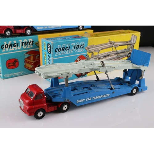 439 - Two boxed Corgi Major Carrimore Car Transporter diecast models to include 1101 & 1105, both gd with ... 