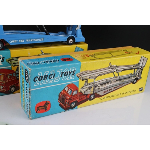 439 - Two boxed Corgi Major Carrimore Car Transporter diecast models to include 1101 & 1105, both gd with ... 