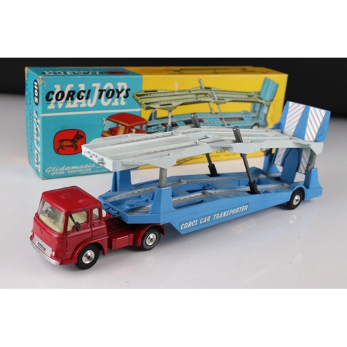 439 - Two boxed Corgi Major Carrimore Car Transporter diecast models to include 1101 & 1105, both gd with ... 