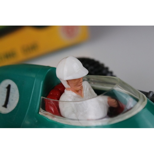 442 - Boxed Empire Toys Electrically Operated Remote Controlled Vanwall Racing Car in green, complete and ... 