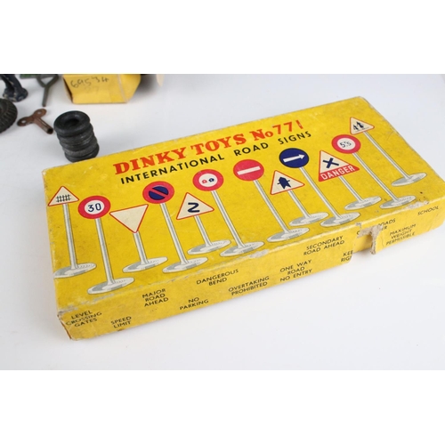 443 - Boxed Dinky 771 International Road Signs (complete & vg), boxed Dinky 12 One Dozen Tyres (with 5 tyr... 