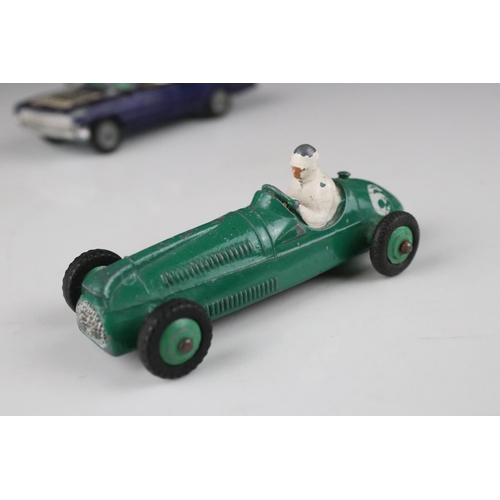 444 - Eight mid 20th C play worn diecast models to include Corgi & Dinky featuring Corgi Batmobile with Ba... 