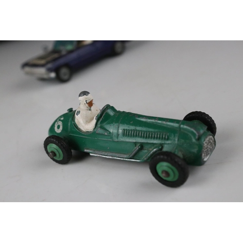 444 - Eight mid 20th C play worn diecast models to include Corgi & Dinky featuring Corgi Batmobile with Ba... 