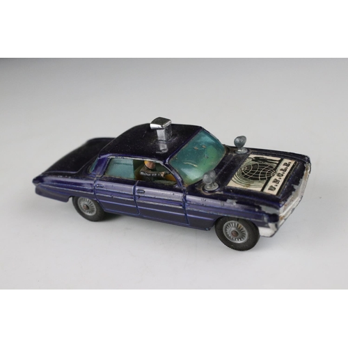 444 - Eight mid 20th C play worn diecast models to include Corgi & Dinky featuring Corgi Batmobile with Ba... 