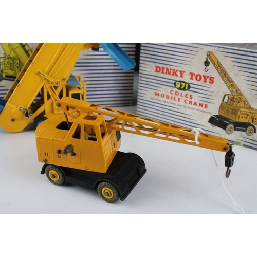 446 - Three boxed Dinky Supertoys diecast models to include 964 Elevator Loader, 971 Coles Mobile Crane an... 