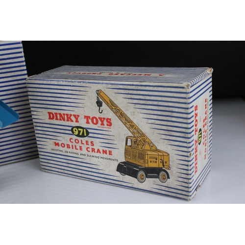 446 - Three boxed Dinky Supertoys diecast models to include 964 Elevator Loader, 971 Coles Mobile Crane an... 