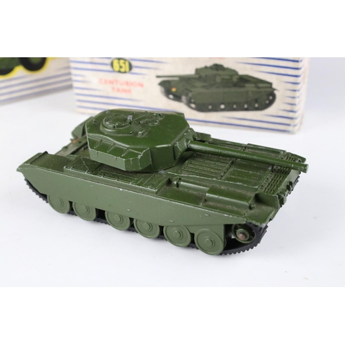 448 - Five boxed Dinky military diecast models to include 697 25 Pounder Field Gun Set, 651 Centurion Tank... 