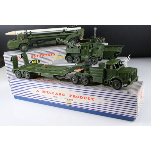 448 - Five boxed Dinky military diecast models to include 697 25 Pounder Field Gun Set, 651 Centurion Tank... 