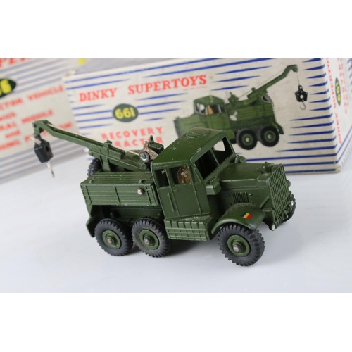 448 - Five boxed Dinky military diecast models to include 697 25 Pounder Field Gun Set, 651 Centurion Tank... 