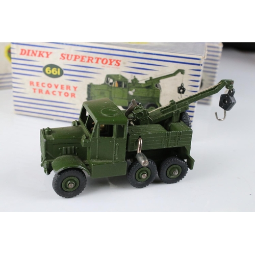 448 - Five boxed Dinky military diecast models to include 697 25 Pounder Field Gun Set, 651 Centurion Tank... 