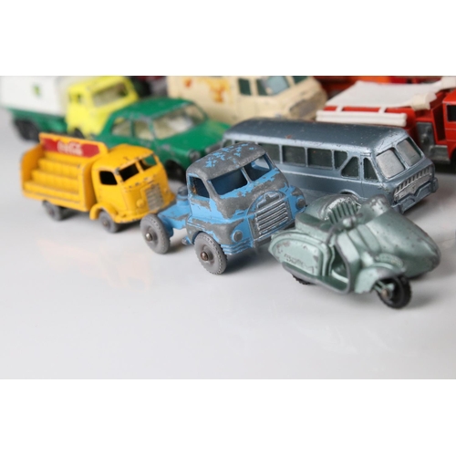 453 - Around 45 play worn mid 20th C onwards Matchbox Lesney diecast models to include road, commercial an... 