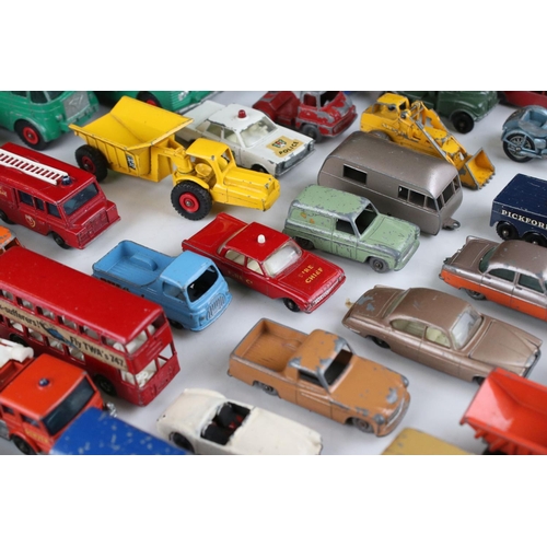 453 - Around 45 play worn mid 20th C onwards Matchbox Lesney diecast models to include road, commercial an... 