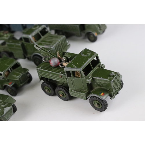 455 - 11 Mid 20th C Dinky military diecast models to include 660 Tank Transporter, 626 Military Ambulance ... 