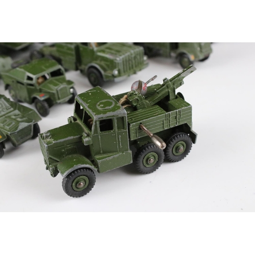 455 - 11 Mid 20th C Dinky military diecast models to include 660 Tank Transporter, 626 Military Ambulance ... 