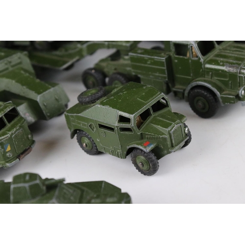 455 - 11 Mid 20th C Dinky military diecast models to include 660 Tank Transporter, 626 Military Ambulance ... 